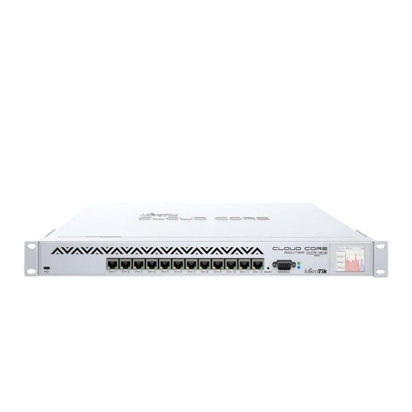 MikroTik Cloud Core Router CCR1016-12G with 12 Gigabit Ethernet ports for high-speed networking