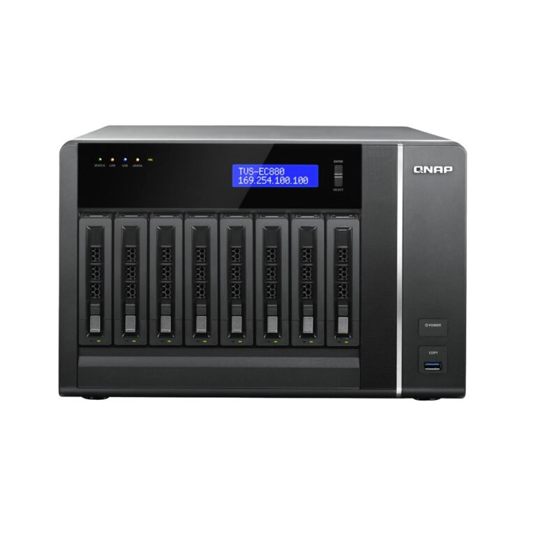 QNAP TVS-EC880 8-bay high-performance NAS with Intel Xeon processor for business storage and virtualization