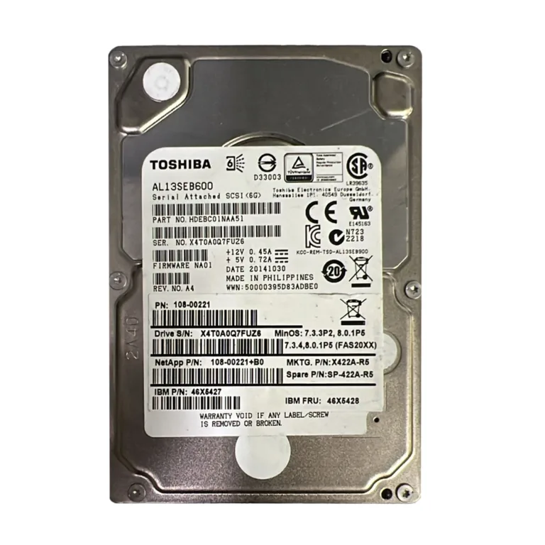 Toshiba AL13SEB600 SAS 600GB 10k 6gbps HDEBC01NAA51