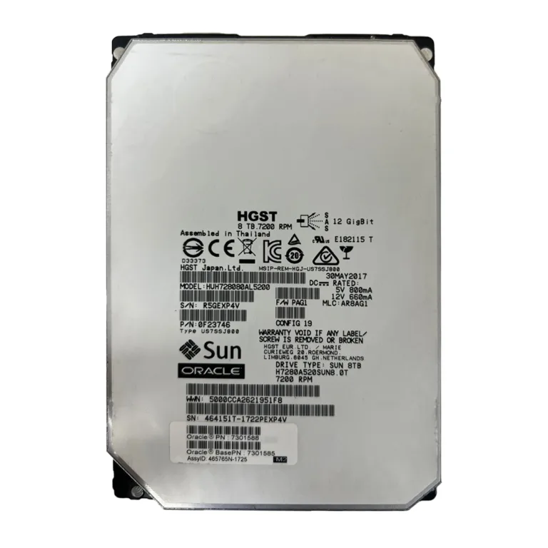 HGST HUH728080AL5200 Sun Oracle 8TB 7.2K SAS 12Gbps 0F23746